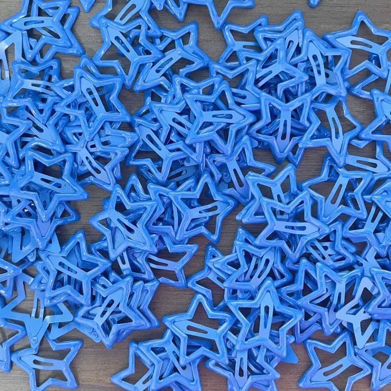 KYDZSW 10Pcs Children Cute Colors Geometric Stars Ornament Hair Clips Girls Lovely Sweet Hairpins Kid Hair Accessories