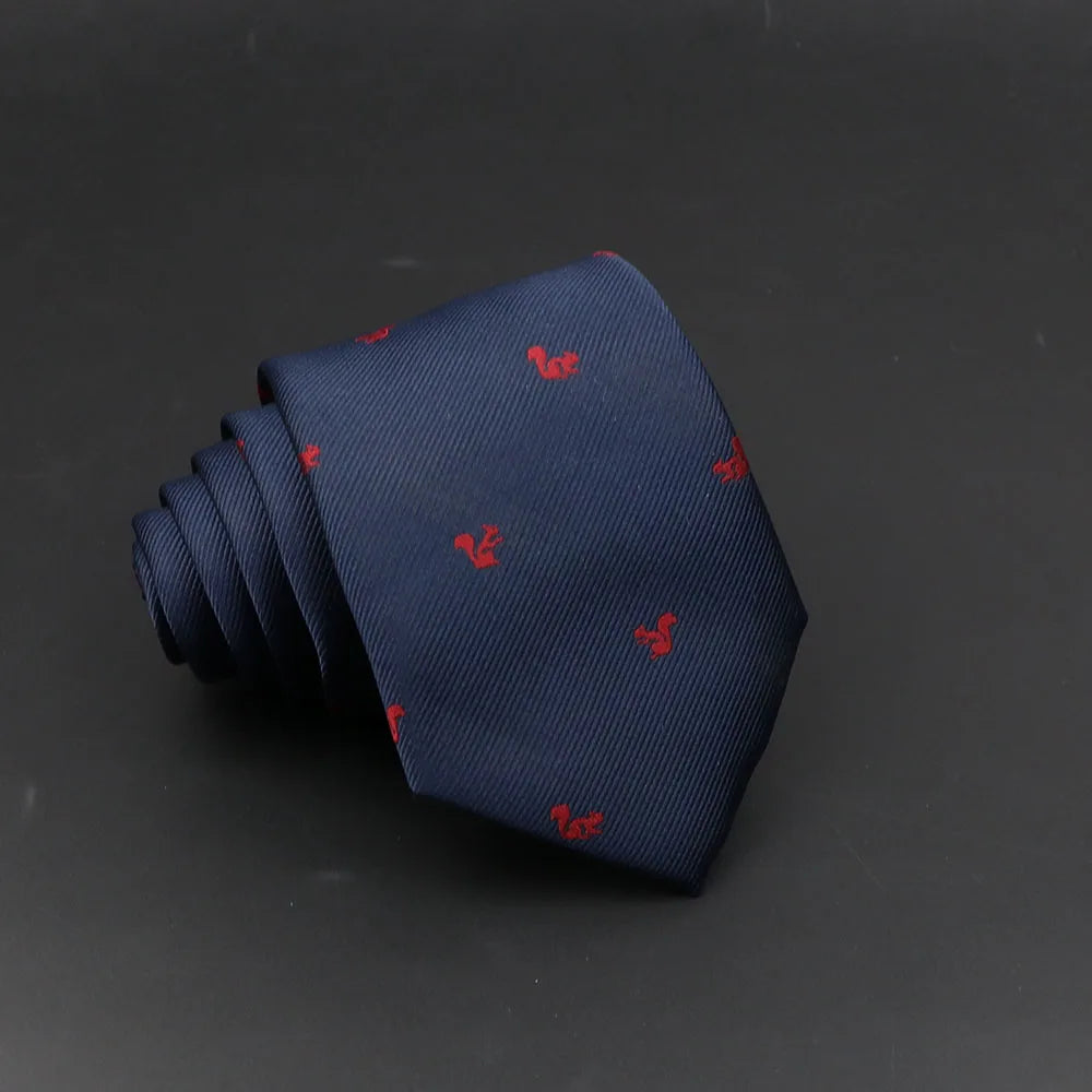 Cute Cartoon Pattern Animal Floral Printed Tie For Men Narrow Slim NeckTie Wedding Red Navy Party Ties Cravat Accessories Gifts