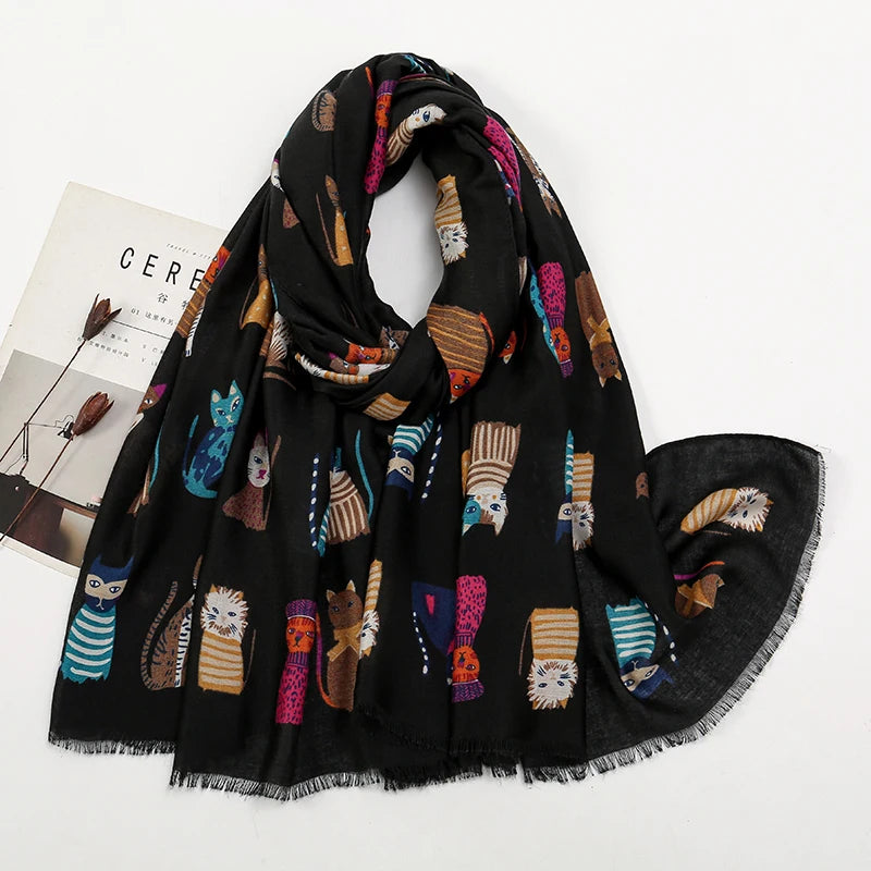 Fashion Printed Leopard Scarf Female Spring Muslim Women Hijab Scarves Tassel Large Size Headband Handkerchief Women's Bandana