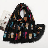 Fashion Printed Leopard Scarf Female Spring Muslim Women Hijab Scarves Tassel Large Size Headband Handkerchief Women's Bandana