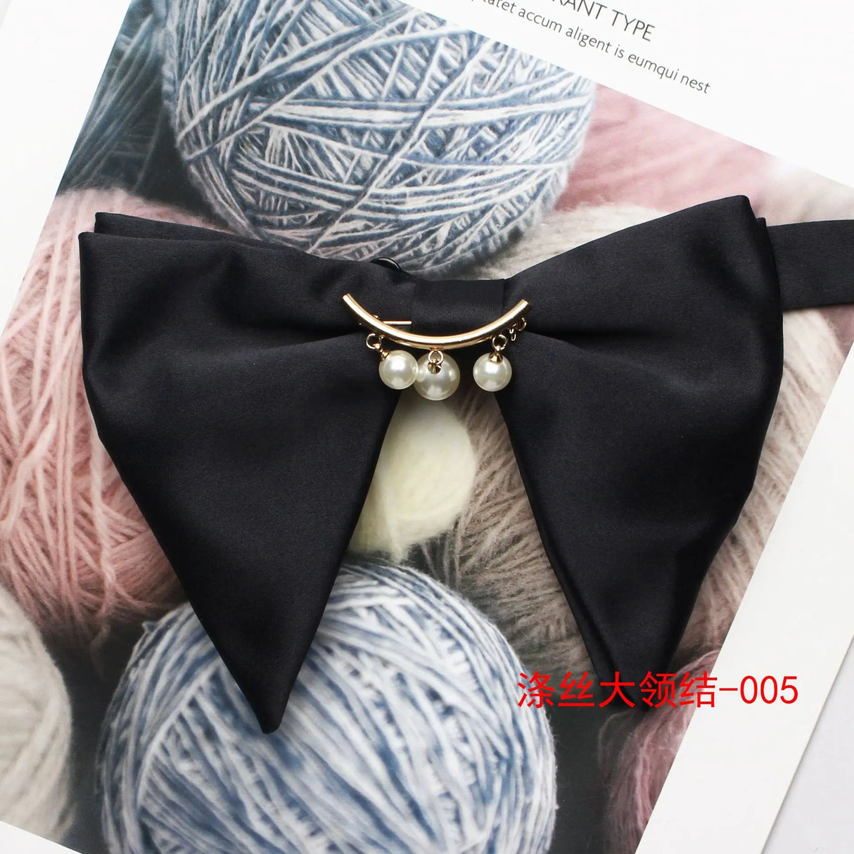 New Mans Black Bow Luxurious Polyester Horn Bow Tie With Pearl Chain Brooch For Bussiness Wedding Party Tuxedo Accessories Ties