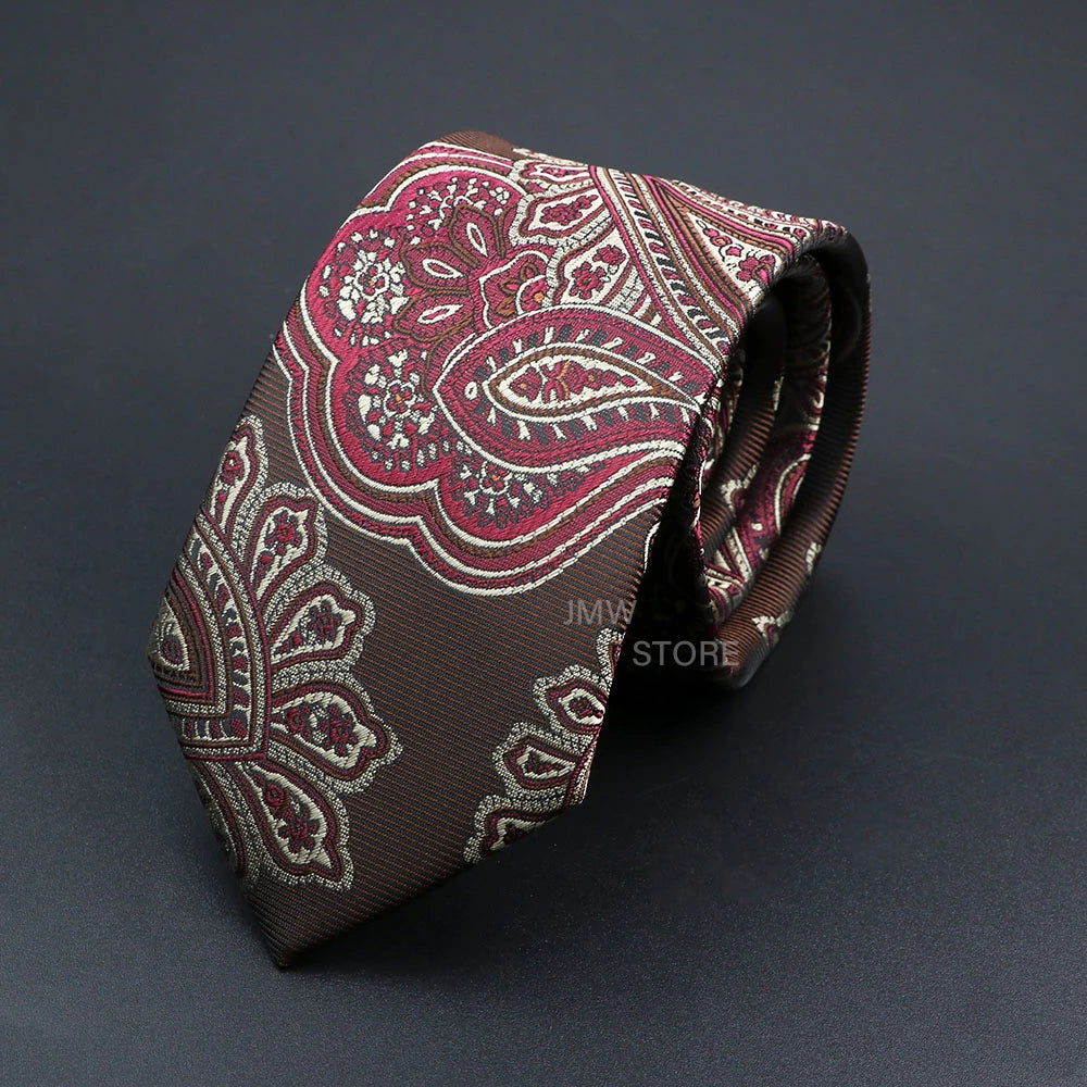 New Design Wedding Men Tie Grey Brown Green Paisley Flower Neckties Men Business Dropshipping Groom Collar Accessories Gift