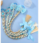 Girls Snowflake Hair Bow Kids Rainbow Hair Tie Princess Accessories Toddler Snowflake Elastics Baby Accessories Hair Bands Braid