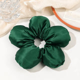 Extra Large Flower Elastic Hair Tie For Women Solid Color Rubber Bands Headband Scrunchie Ponytail Holder Hair Accessories