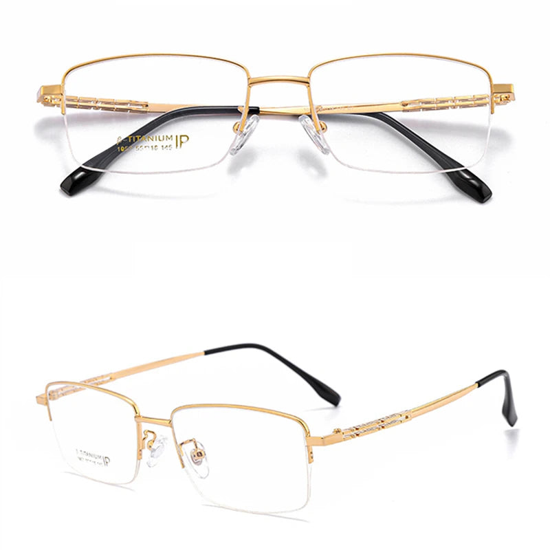 High Quality Men Pure Titanium Half-Rim Glasses Frame Ultra-Light Comfortable Business Myopia Prescription Glasses Frame