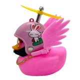 Rubber Duck Toy Car Ornaments Yellow Duck Car Dashboard Decorations Motor Accessories Yellow Duck Ornaments with Helmet for Bike