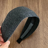Women Very Wide Ribbed Knit Hairbands Tooth Headbands Non-slip For Washing Sports Simple Solid Color High Crown Headwrap 7cm