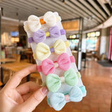New 6Pcs/Set Children Headbands Flower Hair Ring Sweet Cute Ponytail Hair Band Little Girl Braided Towel Ring Hair Accessories