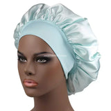 1PC Satin Sleeping Hat Night Sleep Hair Care Bonnet Nightcap Extra Satin Silky Shower Caps Sleep Cap with Premium Elastic Band