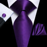 Hi-Tie Purple Lilac Floral Striped Silk Elegant Tie For Men Groom Wedding Men Necktie Pocket Square Cufflink Accessory Wholesale