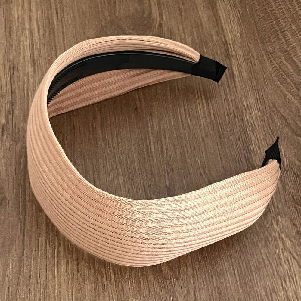 Women Very Wide Ribbed Knit Hairbands Tooth Headbands Non-slip For Washing Sports Simple Solid Color High Crown Headwrap 7cm