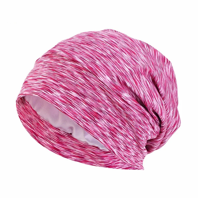 Unisex Men Women Beanie Cotton Night Sleep Cap Bonnet Chemo Hat Headwear Turban Baggy Hair Care Nightcap Pullover Hat Solid Colo