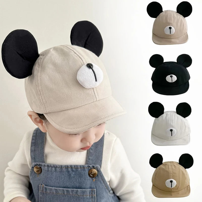 Cute Bear Ear Baby Hat Kids Boy Girl Soft Cotton Peaked Bonnet Caps Children Cartoon Casual Sun Visor Hats