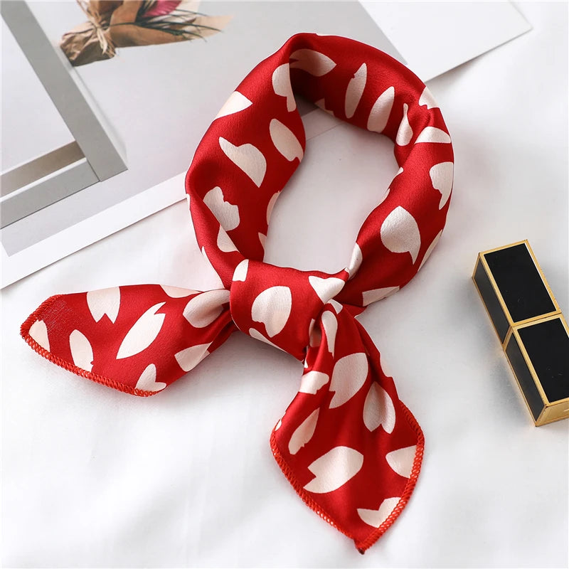 Small Silk Square Scarf For Women Fashion Print Office Lady Neck Scarves Foulard Hair Band Girl Handkerchief 2022 Designer