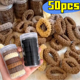 50/10Pcs New Korean Woman Big Elegant Elastics Hair Band Solid Color Scrunchies Hair Ties Ladies Ponytail Hold Hair Accessories
