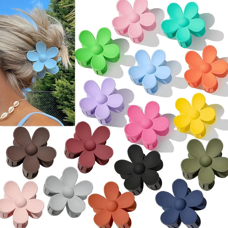 Large Flower Claw Clips For Women Fashion Hair Claw Hair Clamps Girls Matte Hairpins Sweet Headwear Barrette Hair Accessories