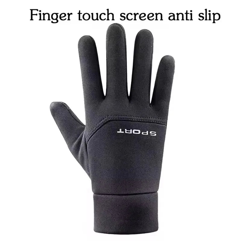 Winter Skiing Warm Gloves for Men Outdoor Cycling Waterproof, Non Slip, Thickened Female Couple Touch Screen Lamb Fleece