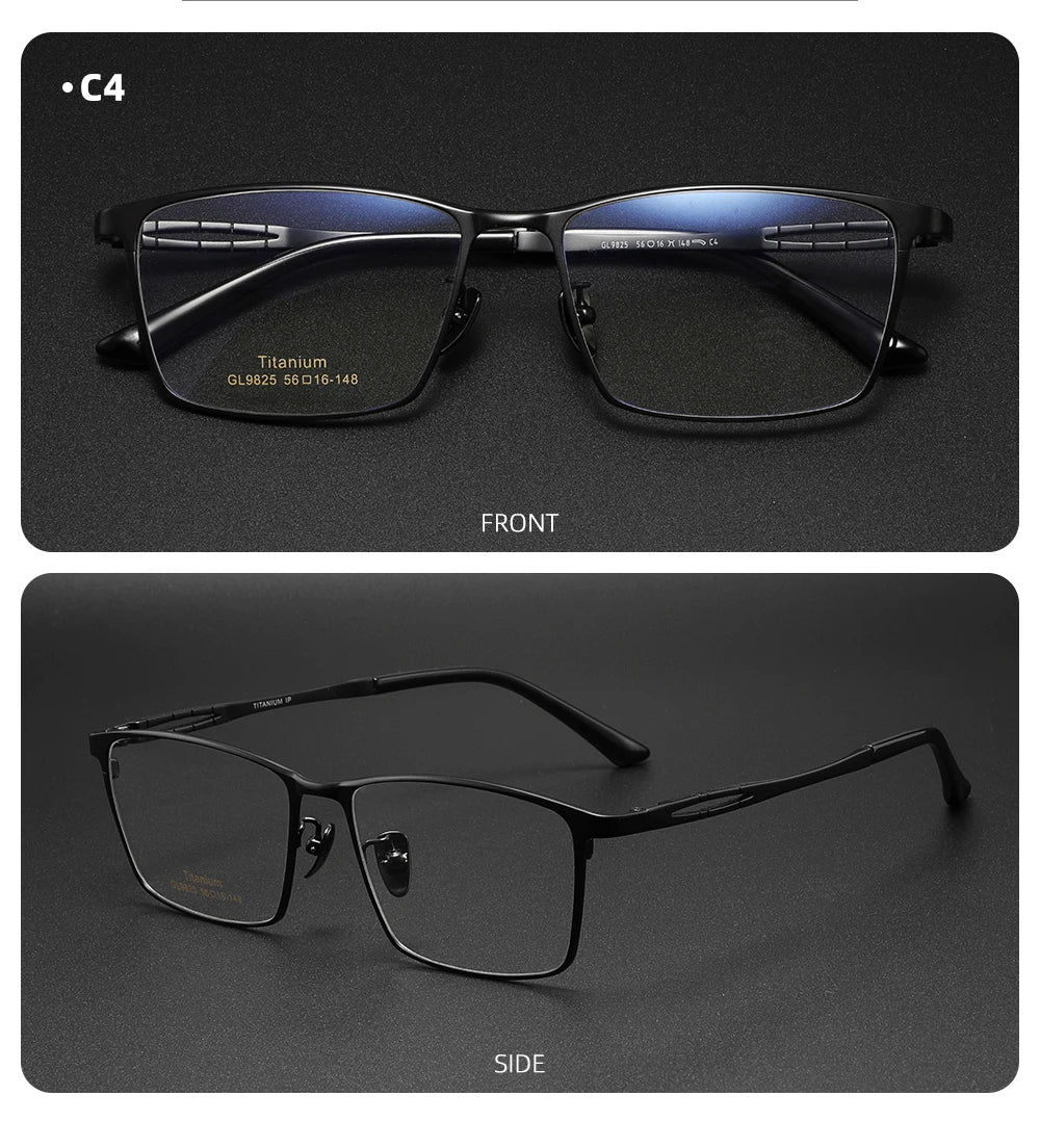 Pure Titanium Eyeglass frames Men Ultralight Square Men's Glasses Frames Business Decorative Eyewear Titanium Fake Eyepieces Men