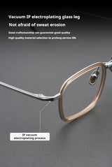 TFTB Retro All Pure Titanium Men's Glasses Luxury Square Small Framework Ultralight Optical Prescription Eyeglasses Frame 142mm