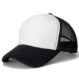 COKK Mesh Baseball Cap Adjustable Snapback Hats For Women Men Unisex Hip Hop Trucker Cap Dad Hat Sponge Soft Breathable Black
