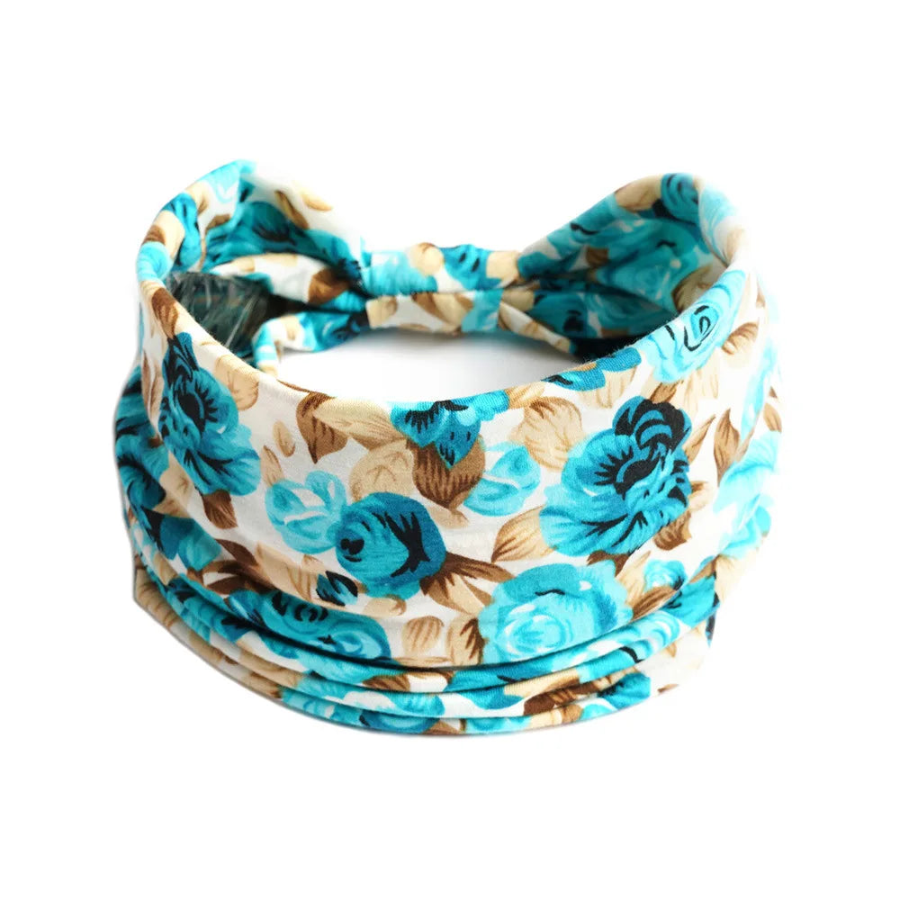 Bohemian Wide Cotton Stretch Headbands Women Headwrap Turban Headwear Bandage Hairbands Bandana Wide Headbands Hair Accessories