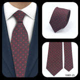 LYL 7CM Luxury Jacquard Red Dots Business Necktie Western Accessories Wedding Guest Gift Bolus Tie Items