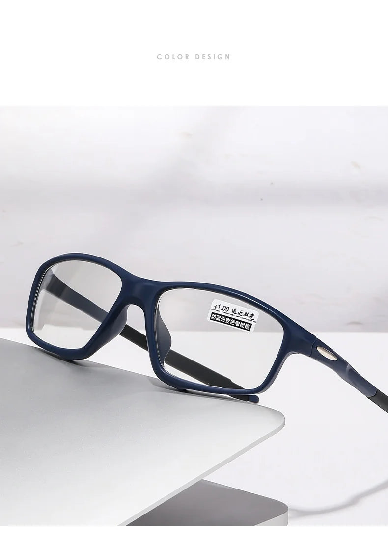 Ultra Light Blue Light Blocking Myopia Glasses Fashion Outdoor Color Changing Sports Near Sight Eyewear Photochromic Eyeglasses