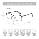 ZENOTTIC Men Titanium Alloy Optical Glasses Frame Fashion Male Square Eyewear Ultralight Metal Non-Prescription Eyeglasses