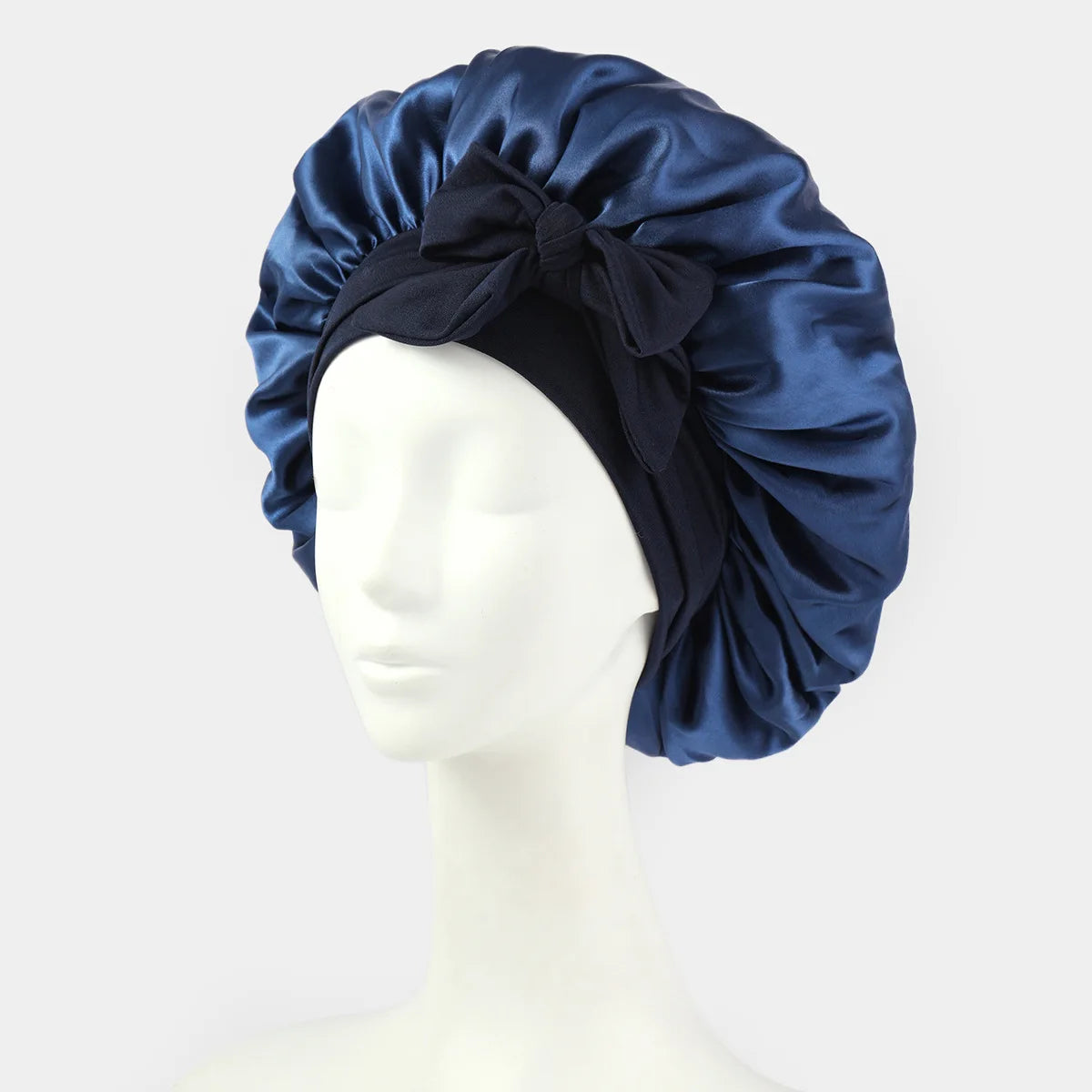 Europe and the United States selling style color cloth streamer round hat bow imitation silk women's nightcap beauty hair care h