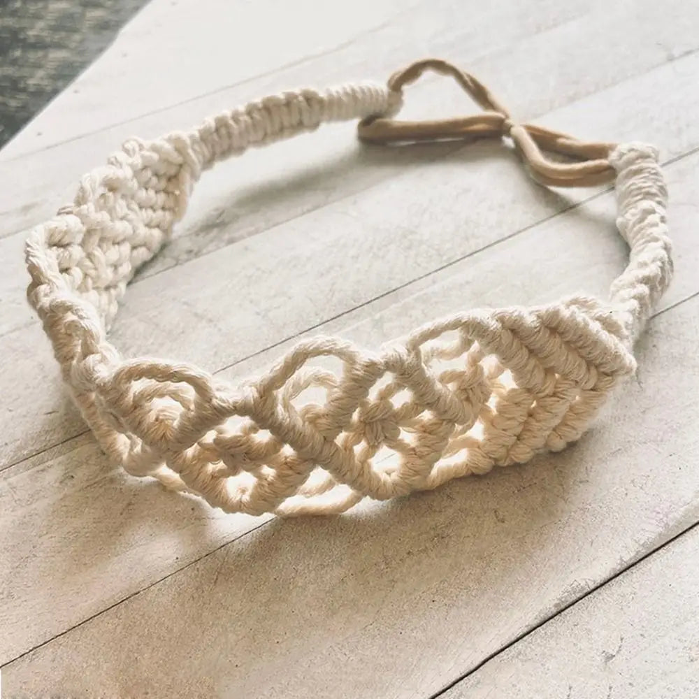 Style Elastic Hair Band Braided Rope Headwrap Turban Women Hair Scarf Macrame Hair Band Bohemian Headband Crochet Bandana