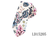 New Designer Print Ties Casual Narrow Necktie Ties for Men Hip-hop Party Floral Cotton Skinny Tie Cravat