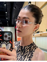 Luxury Brand Designer Fashion GM Titanium Half frame Sunglasses Men Driving Sun Glasses Goggles Shades UV400 Eyewear Glitt