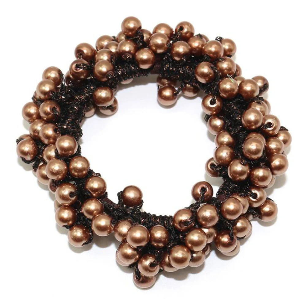 Pearls Beads Hair Ties Elastic Hair Bands For women Hair Rope Scrunchies Ponytail Holders Rubber Hair Accessories