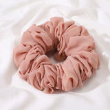 Elastics Chiffon Hair Band Solid Color Big Circle Scrunchies for Women Girl Ponytail Holder Hair Rope Hairband Hair Accessoires