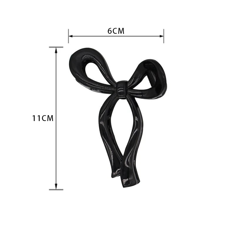 Ponytail Bow Large Hair Claw Crab Hair Accessories for Women Solid Acrylic Bowknot Hair Clips Hairpins Girls Barrettes Headbands