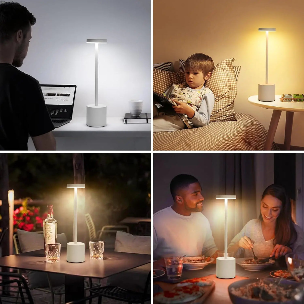 Rechargeable Table Lamp Touch Sensor LED Desktop Night Light Wireless Reading Lamp for Restaurant Hotel Bar Bedroom Decor Light