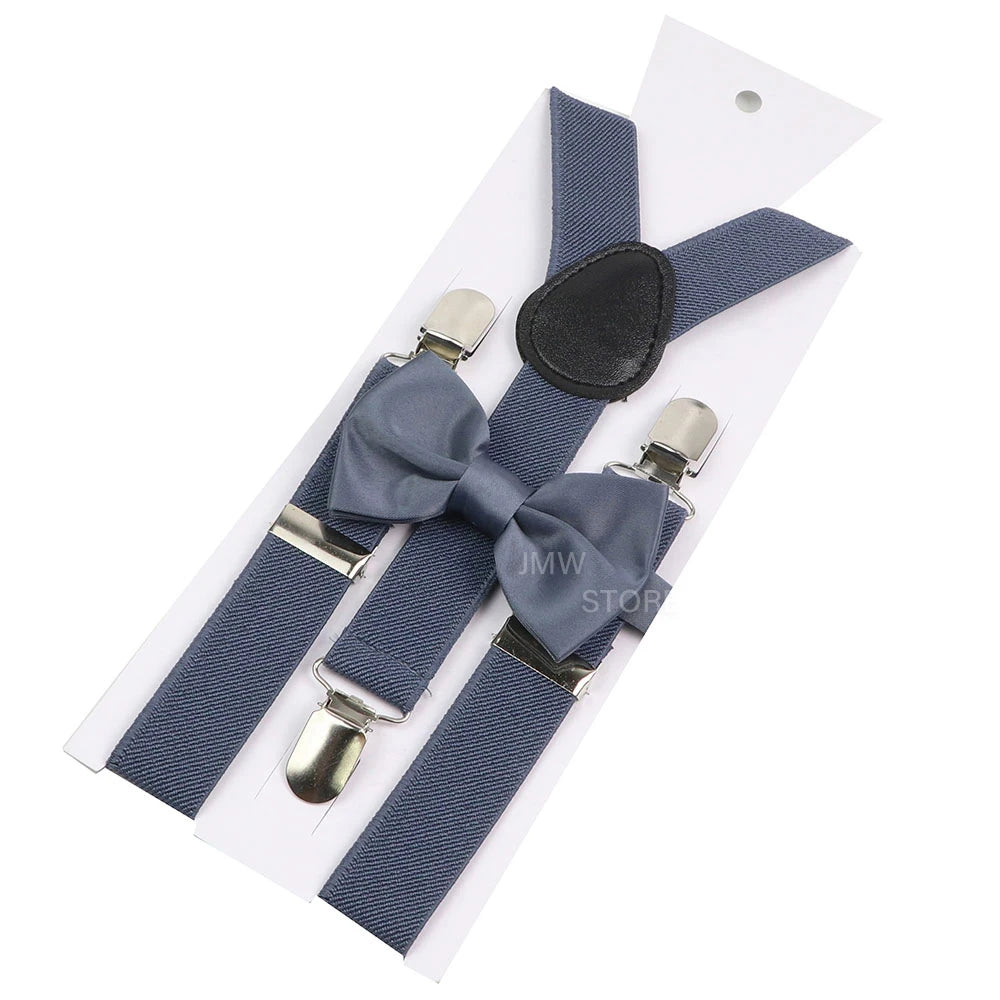 Elastic Leather Suspenders Bowtie Set Braces Men Women Sage Green Adjustable Braces Straps For Wedding Y-Back Shirt Accessories