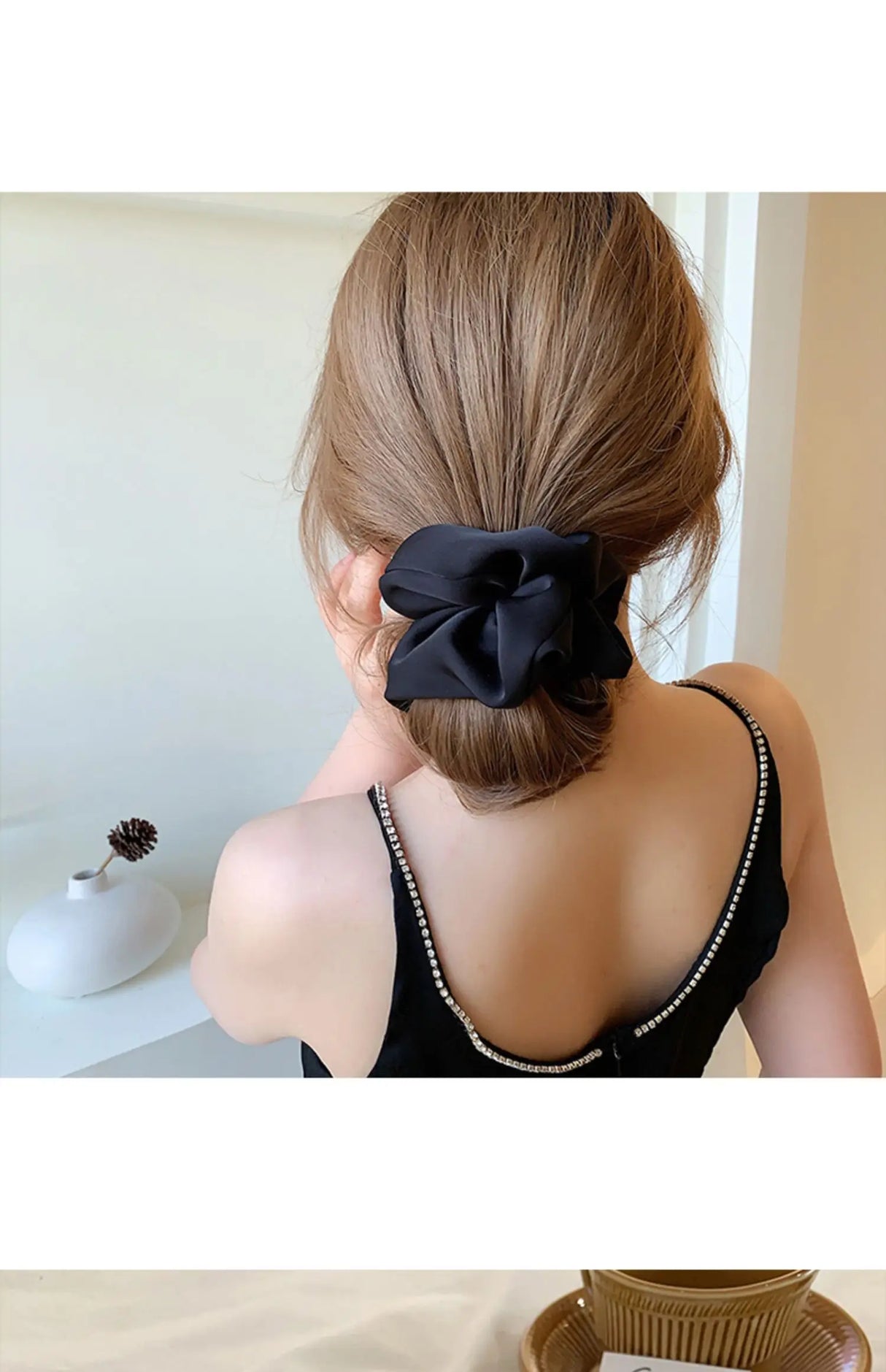 Korean Woman Elegant Satin Elastics Hair Band Solid Color Scrunchies Hair Ties Ladies Ponytail Holder Girls Hair Accessories