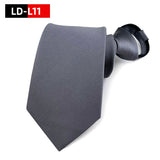 Solid Colors Necktie Zipper Tie 8cm Ties Business for Man Gravatas Handkerchief Bowtie Mens Wedding Shirt Accessories