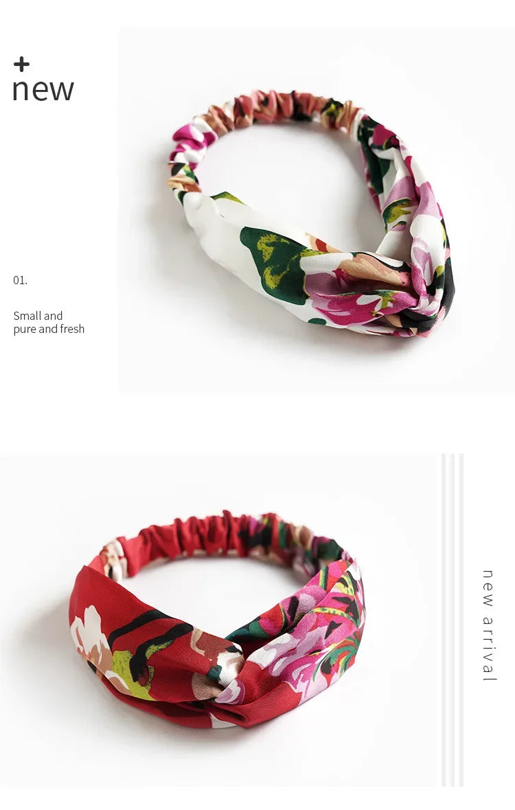 European and American silk elastic elastic cross headband, stylish, simple and versatile headband for parents and children