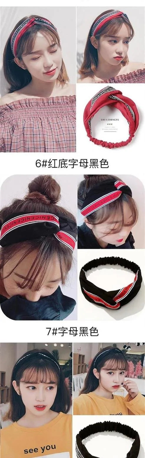Cross elastic headband chiffon silk headband ladies headband hair accessory sports face wash