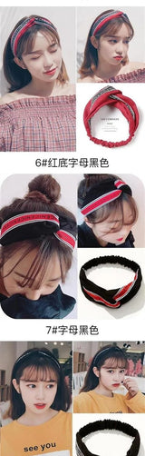 Cross elastic headband chiffon silk headband ladies headband hair accessory sports face wash