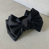 Elegant Women Bow Hair Claw Clips Double-Sided Large Satin Shark Hair Claw Solid Bowknot Hairpins Barrettes Hair Accessories