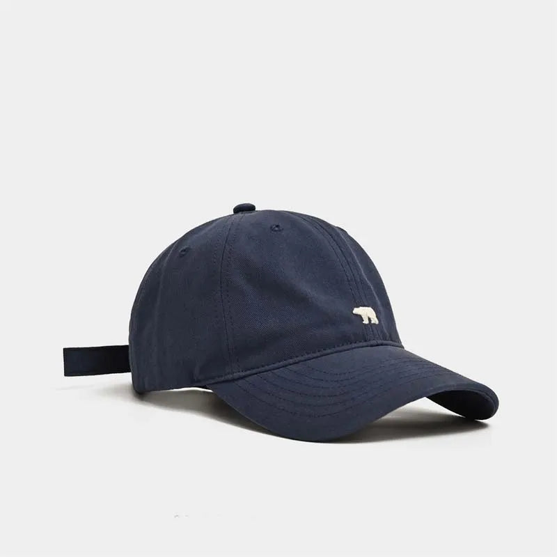 Outdoor Fashionable Unisex Retro Polar Bear Embroidered Baseball Cap New Style Versatile Big Head Circumference Duckbill cap