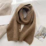 Cashmere-like Scarf Wool Blend Scarf Cozy Knitted Unisex Fall Winter Scarf for Women Men Thickened Solid Color Warm for Weather