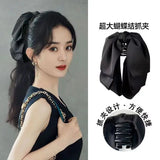 Hot Korean  Big Size Bow Hair Clip Claw Clamp Women  High Ponytail  Barrettes Headwear Girls Women Hair Accessories
