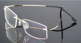 Titanium Alloy Ultra-Elastic Frameless Metal Glasses Frame for Men and Women, Rimless Myopia Prescription Glass Frames FJ868