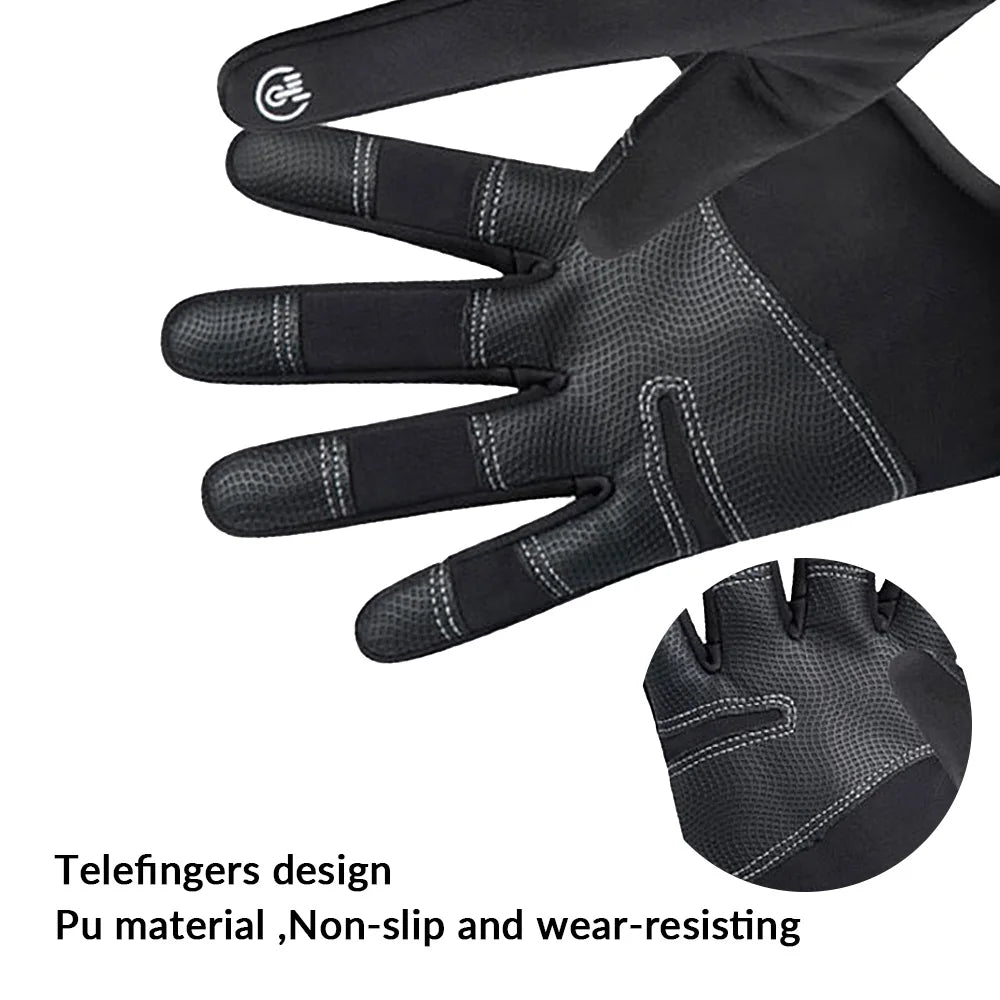 Outdoor Winter Gloves Motorcycle Gloves With Fleece Lined Touch Screen Snow Glove Waterproof Thermal Gloves For Riding