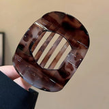 New Korean Acetic Acid Hair Clip Hair Accessories Elegant Women's Leopard Print Spoon Clip Low Ponytail Spring Hair Clip 1pc