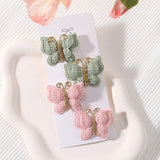 4Pcs/set Butterfly Hair Clip Set for Girls Double Layered Bow Cute Bangs Hair Pin Cotton Safe Kids Baby Hair Accessories Set